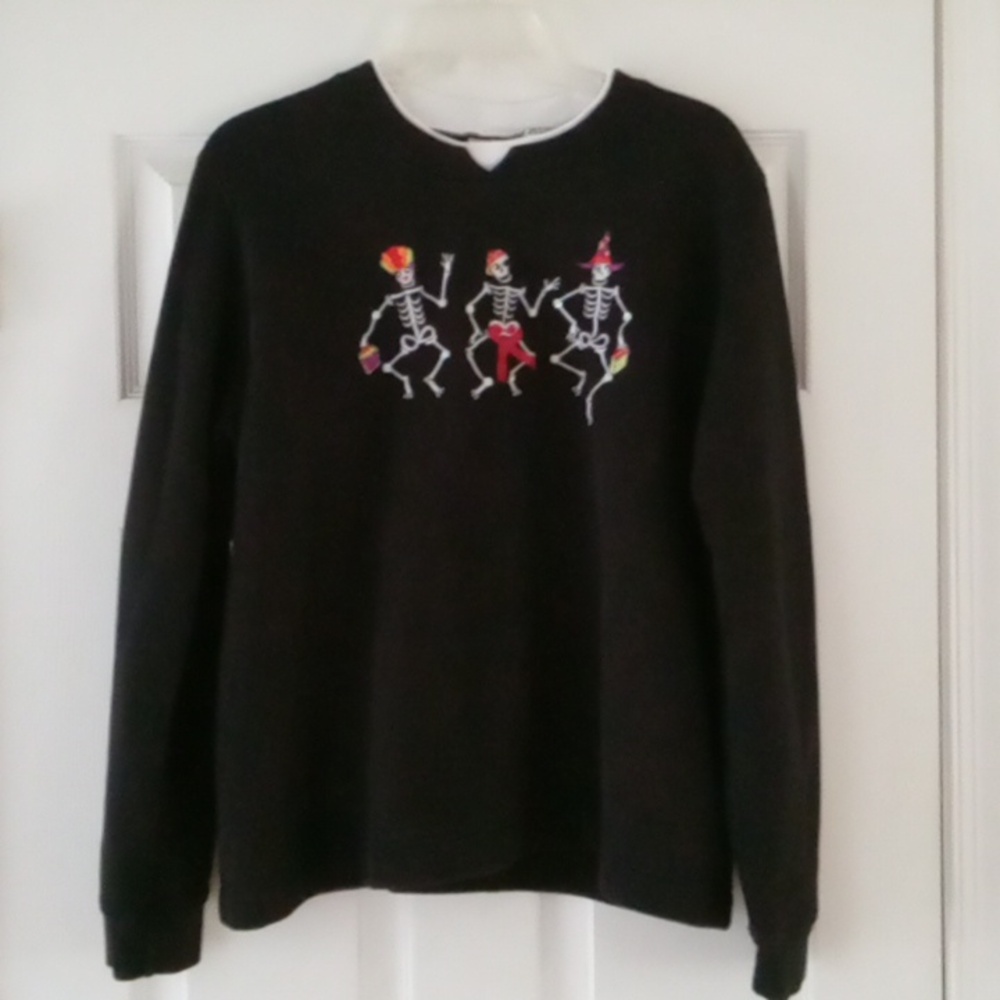 Vintage White Stag Halloween Skeleton Sweatshirt size XL
